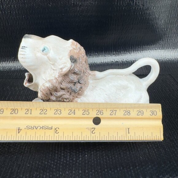 Antique Ceramic Lion Ashtray Creamer Porcelain Figurine Decor Blue Eyes VTG - Picture 4 of 12